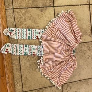 Kids Christmas skirt with built in leggings